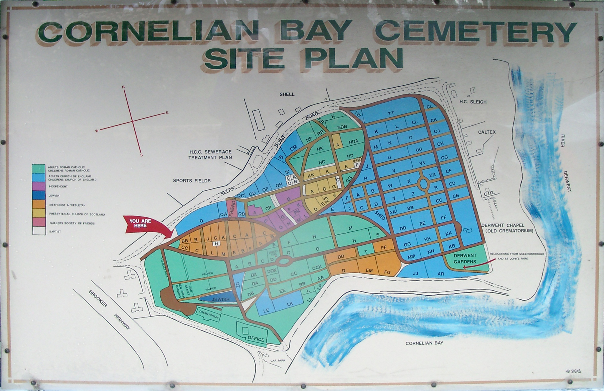 Cornelian Bay Cemetary Map